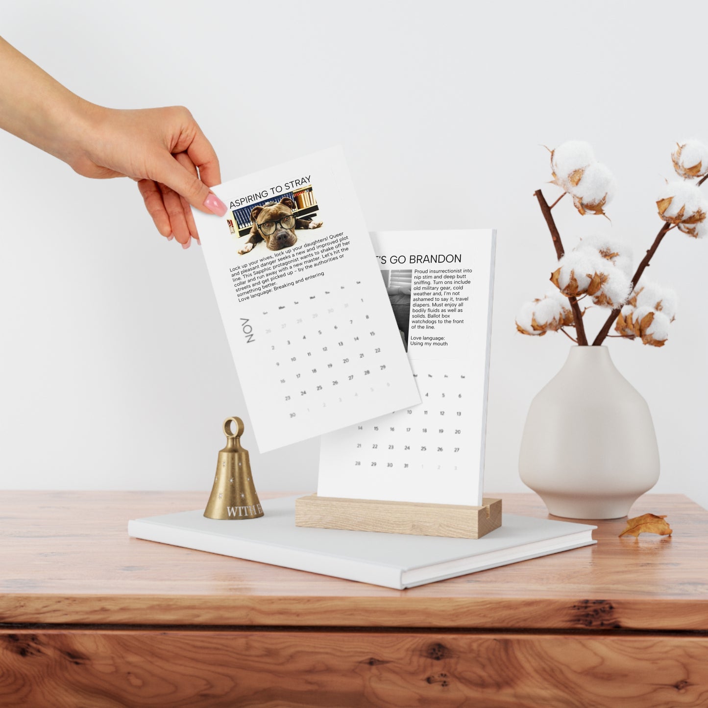 Housebroken: Personal Ads for Pets - 2024 Desk Calendar with Stand